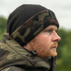 Avid Carp Black & Camo Beanie Hat